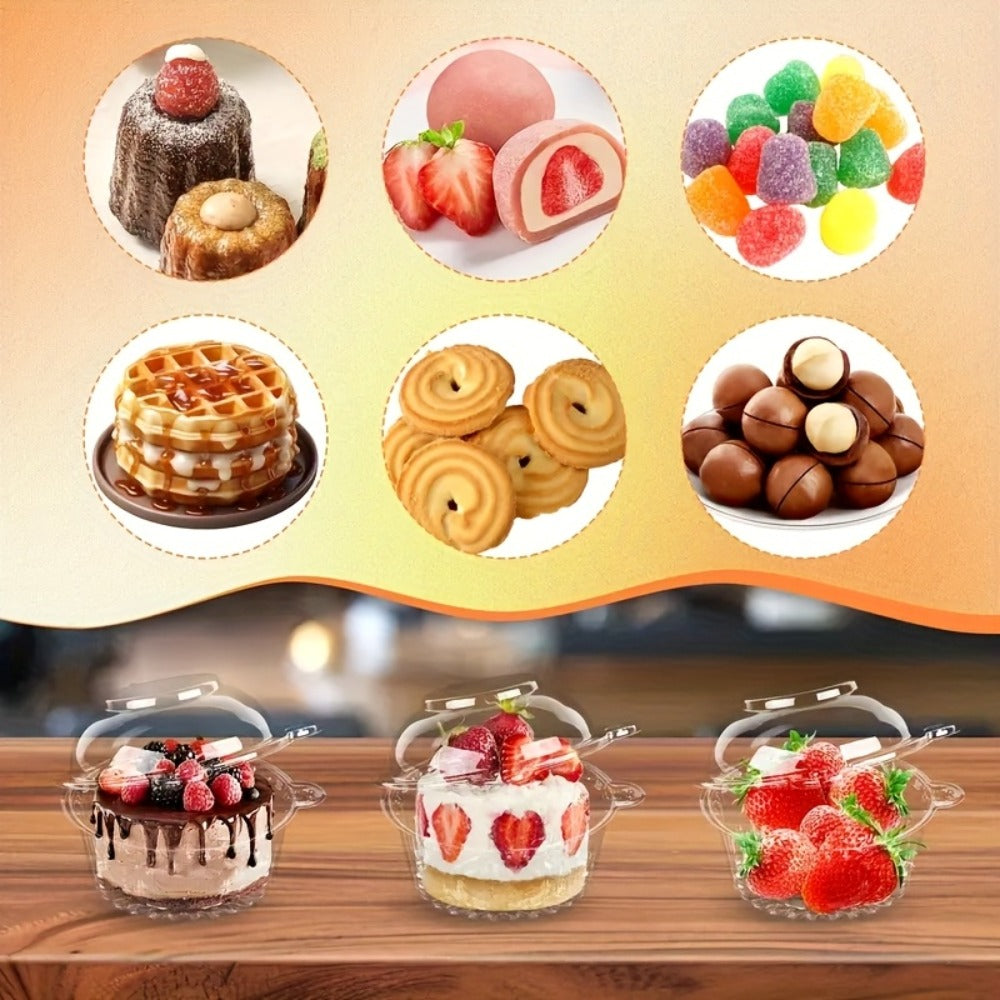 Individual Cupcake Boxes with Dome Lids 80 Pack - Clear Plastic Single Cupcake Containers with Flip Top Closure for Cupcakes Muffins and Pastries, Perfect for Bakery Home Kitchen Party Picnic and Gifting
