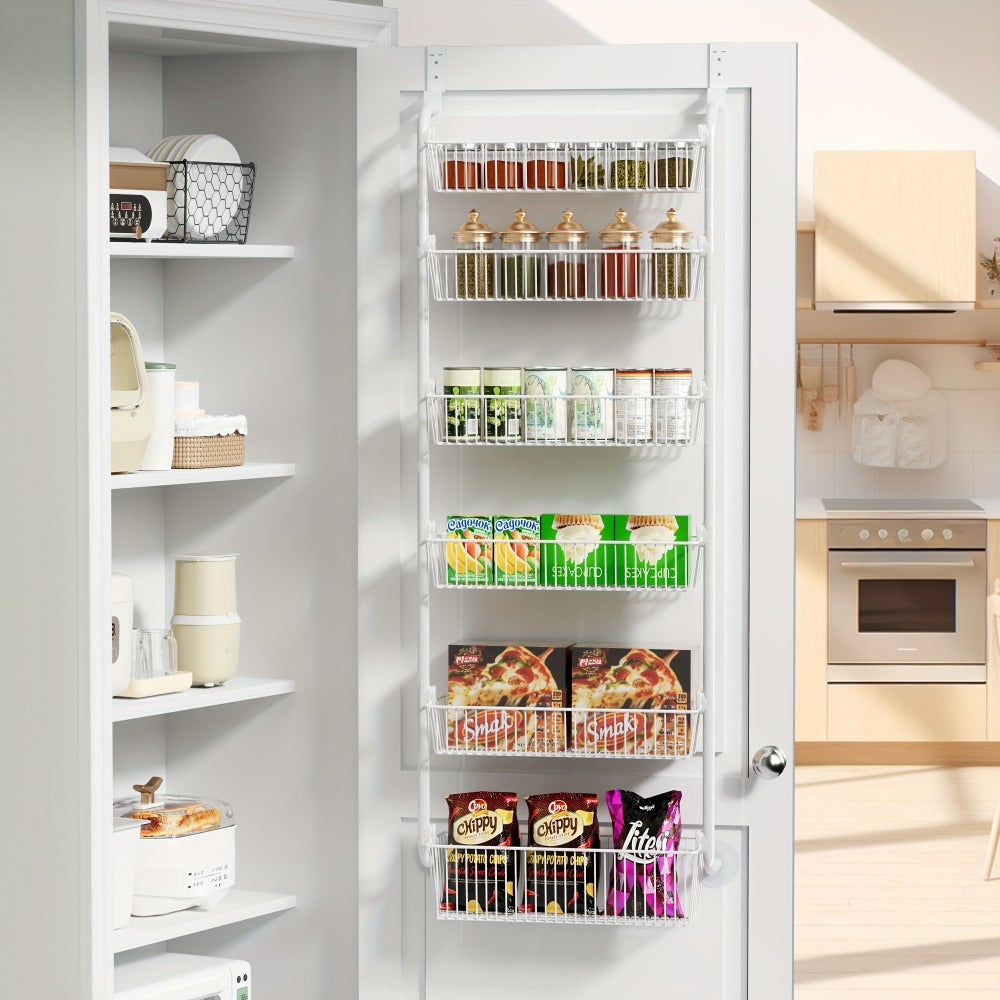 Over-the-Door Metal Organizer Rack 6 & 8 Tier ¨C Pantry Storage, Spice Rack, Kitchen Cabinet Organizer, Holds Up to 80 Lbs