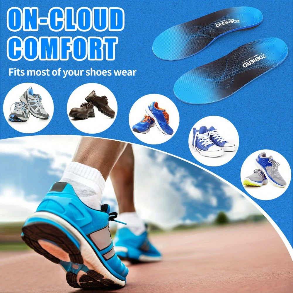Arch Support Insoles for Men & Women ¨C Heavy Duty Shoe Inserts for Flat Feet, Shock Absorption, Plantar Fasciitis Relief, Work Boots, Hiking & Standing All Day