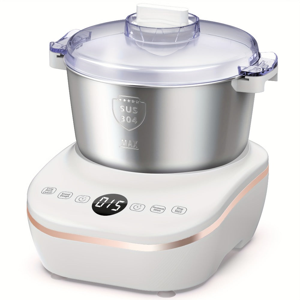 Electric Dough Maker 7Qt with Fermentation Function - 250W Dough Kneading Machine, 304 Stainless Steel Bowl, Microcomputer Timer, Constant Temperature Ferment, for Bread Pizza Pasta Dumplings, Red/White