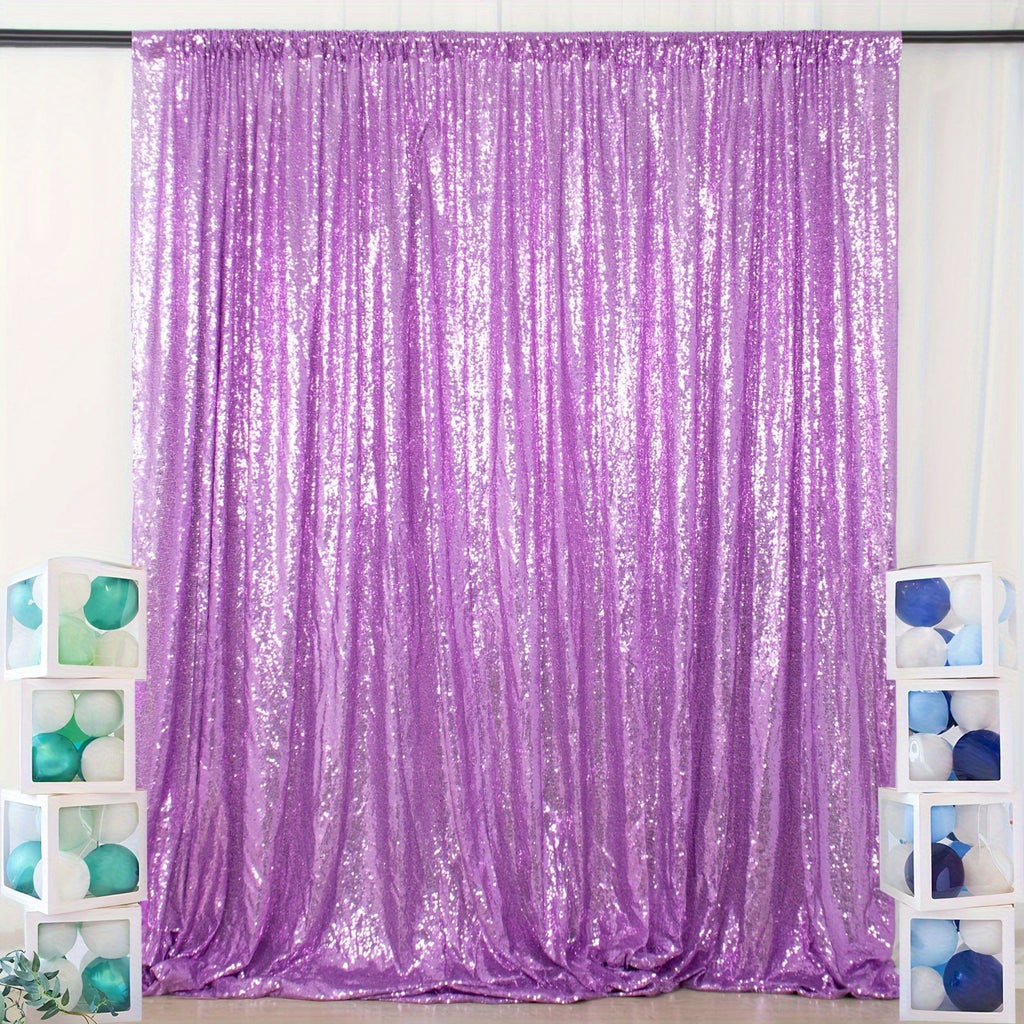 Sequin Backdrop Curtain for Party Wedding - 4x8ft Shimmering Glitter Curtain for Birthday Photo Booth Stage Decoration, Easy Hang, Multi-Color