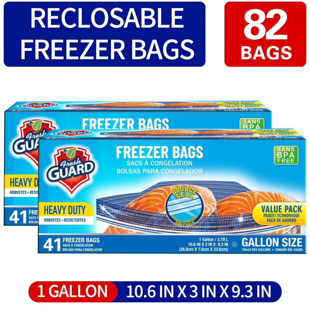 Freezer Storage Bags Resealable ¨C Sturdy Bulk Food Storage Bags with Easy-Open Tabs for Freezer & Refrigerator ¨C 0.25 Gallon, 1 Gallon & 2 Gallon for Fruits, Vegetables, Meats & Meal Prep