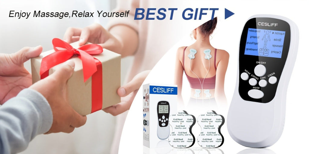 TENS Unit Muscle Stimulator for Pain Relief Digital EMS Therapy Device for Back Neck Hip Nerve Pain Arthritis Tendonitis Stiffness Recovery Post-Workout Relaxation with Accessories 6-Mode and 8-Mode