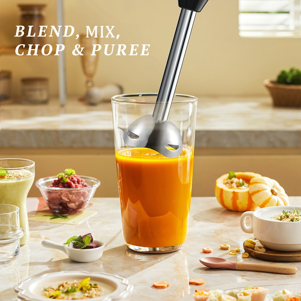 Immersion Blender 400W with Turbo Mode - Handheld Stick Blender with 304 Stainless Steel Blades, 2-Speed Electric Hand Blender, Detachable Shaft, Portable Immersion Mixer for Soups, Smoothies & Baby Food