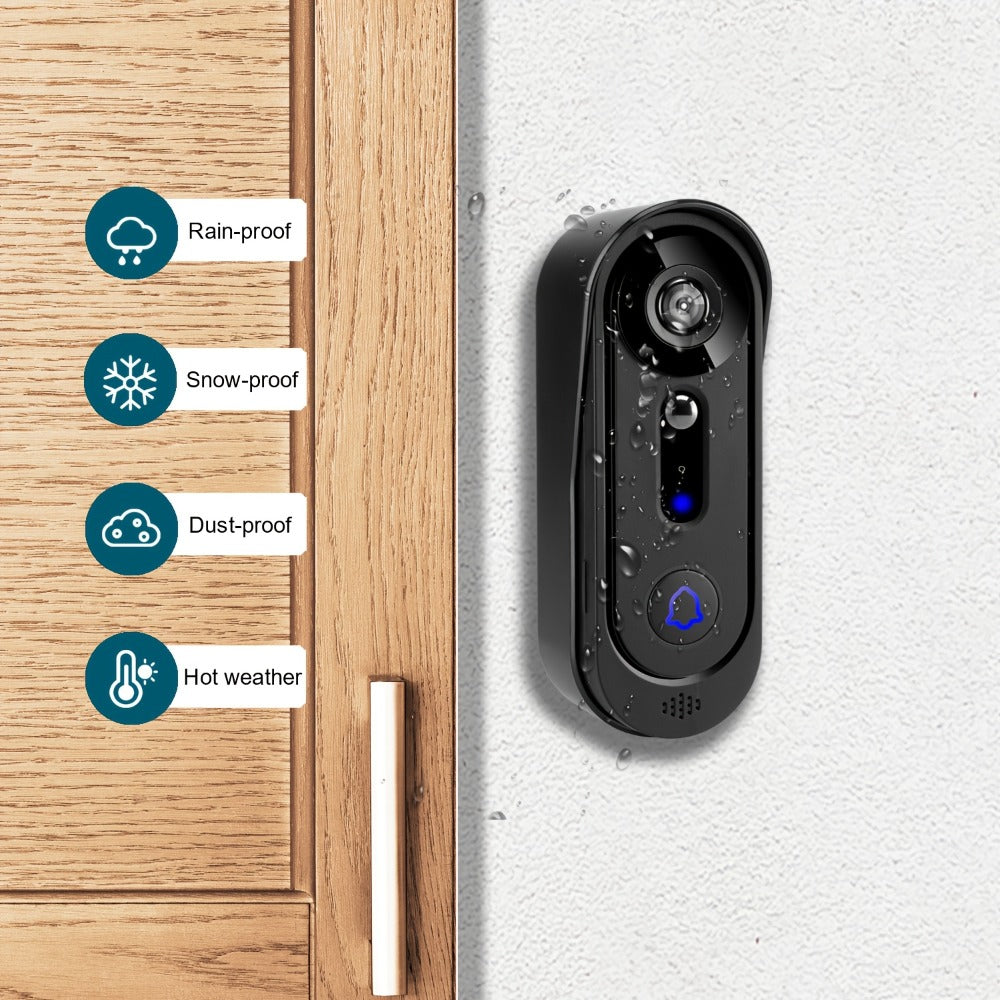 Video Doorbell Camera 1080P HD Wireless with Night Vision, Motion Detection, Two-Way Audio, Indoor Chime & Cloud Storage ¨C 5200mAh Battery, 166¡ã Wide Angle, 2.4GHz WiFi Smart Door Camera