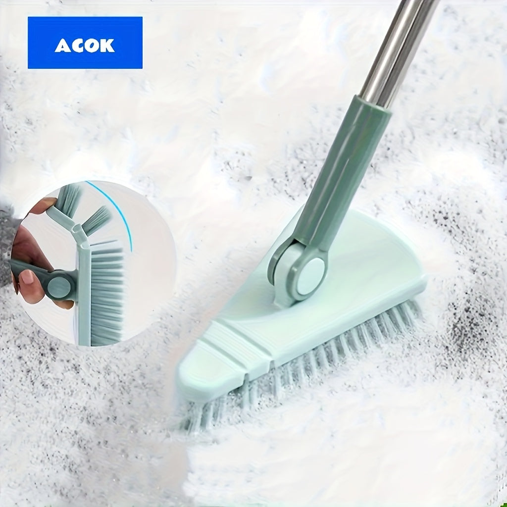 Long Handle Scrub Brush 37.4 Inch, Detachable Floor Scrubber with Hard Bristles for Cleaning Shower, Bathtub, Tile, Bathroom, Kitchen, Balcony & Walls ¨C Stiff Bristle Deck Brush for All Seasons