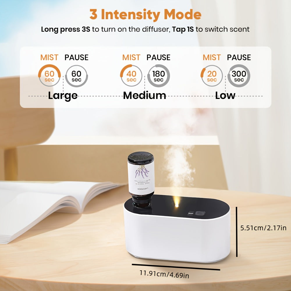 Essential Oil Diffuser Waterless Aroma Diffuser ¨C USB Mini Humidifier, 3 Misting Modes, Color LED Lights, Auto Circulation for Home, Office & Car