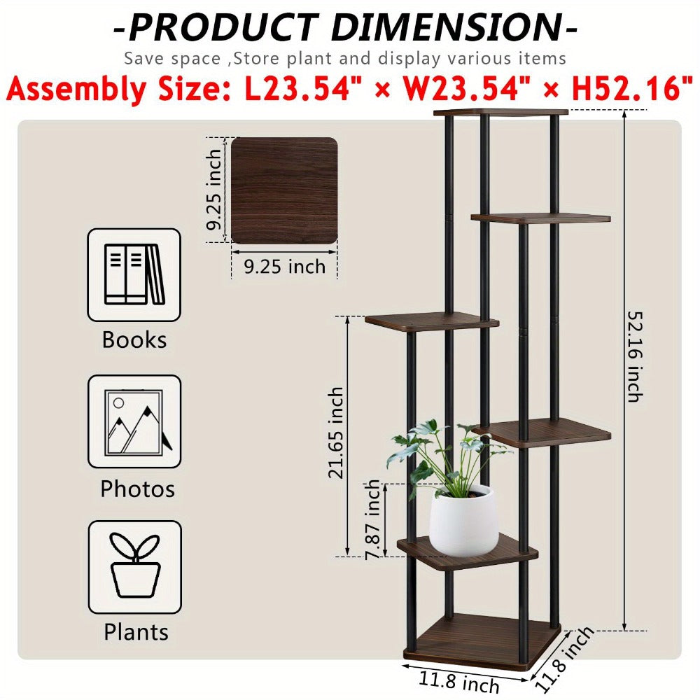 Plant Stand Indoor Multi Tier Corner Metal Flower Stand Tall Plant Shelf for Living Room Bedroom Patio Garden Balcony 5 Tier 7 Tier 9 Tier Black White Black Oak Utility Rack