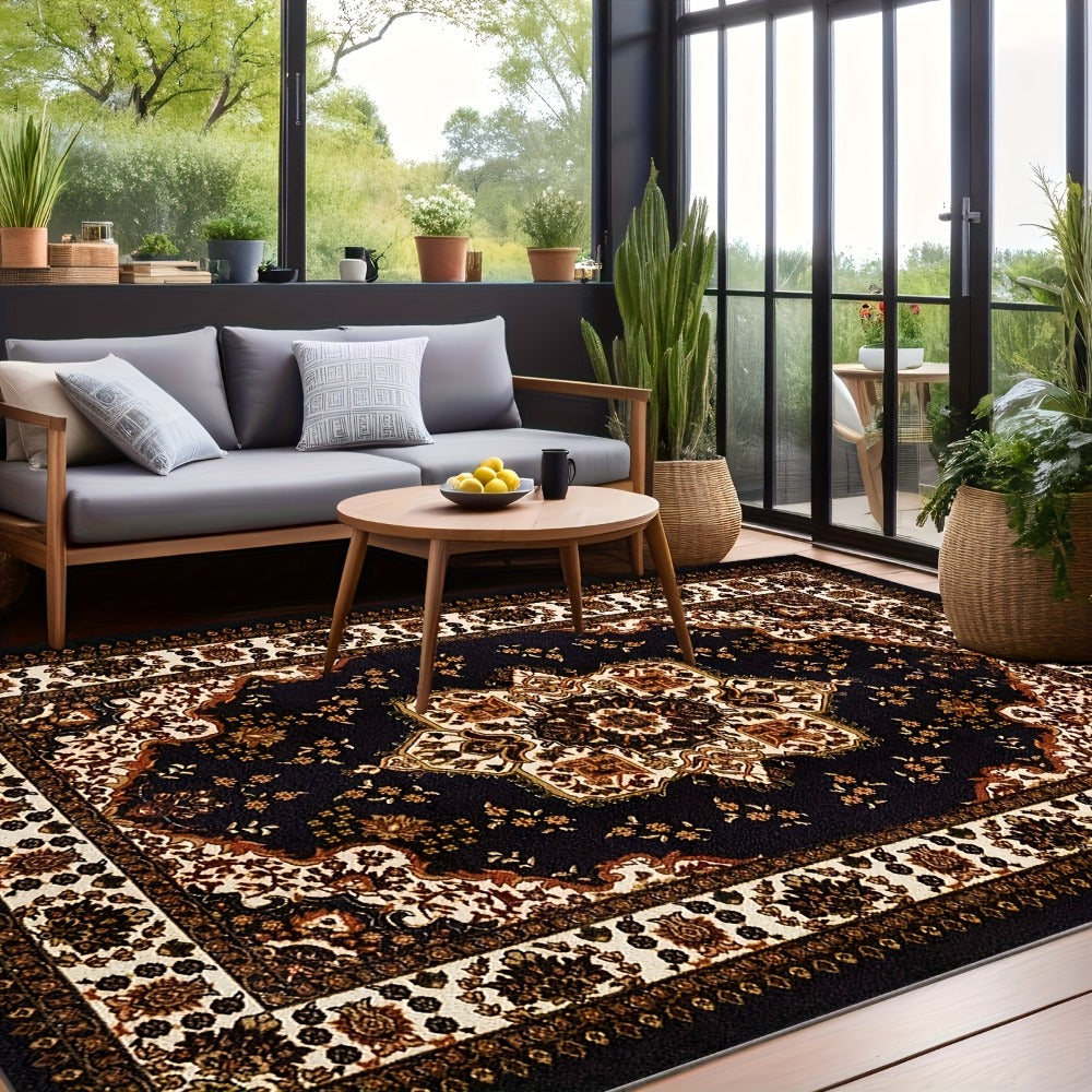 Large Area Rug for Living Room Bedroom ¨C Soft Fluffy Persian Bohemian Style Floor Mat, Anti-Slip Backing, Machine Washable, Vintage Carpet for Modern & Traditional Decor, Multiple Sizes