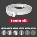 Flexible Curtain Rail Track ¨C Bendable PVC Ceiling Mount Curtain Rod for Bay Window, Bathroom & Home Decor, Trim-to-Fit Monorail Curtain Track System