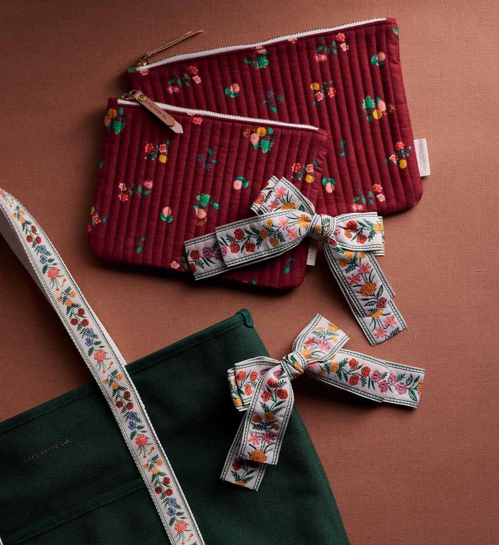 Quilted Pouch Set - Ditsy Dahlia