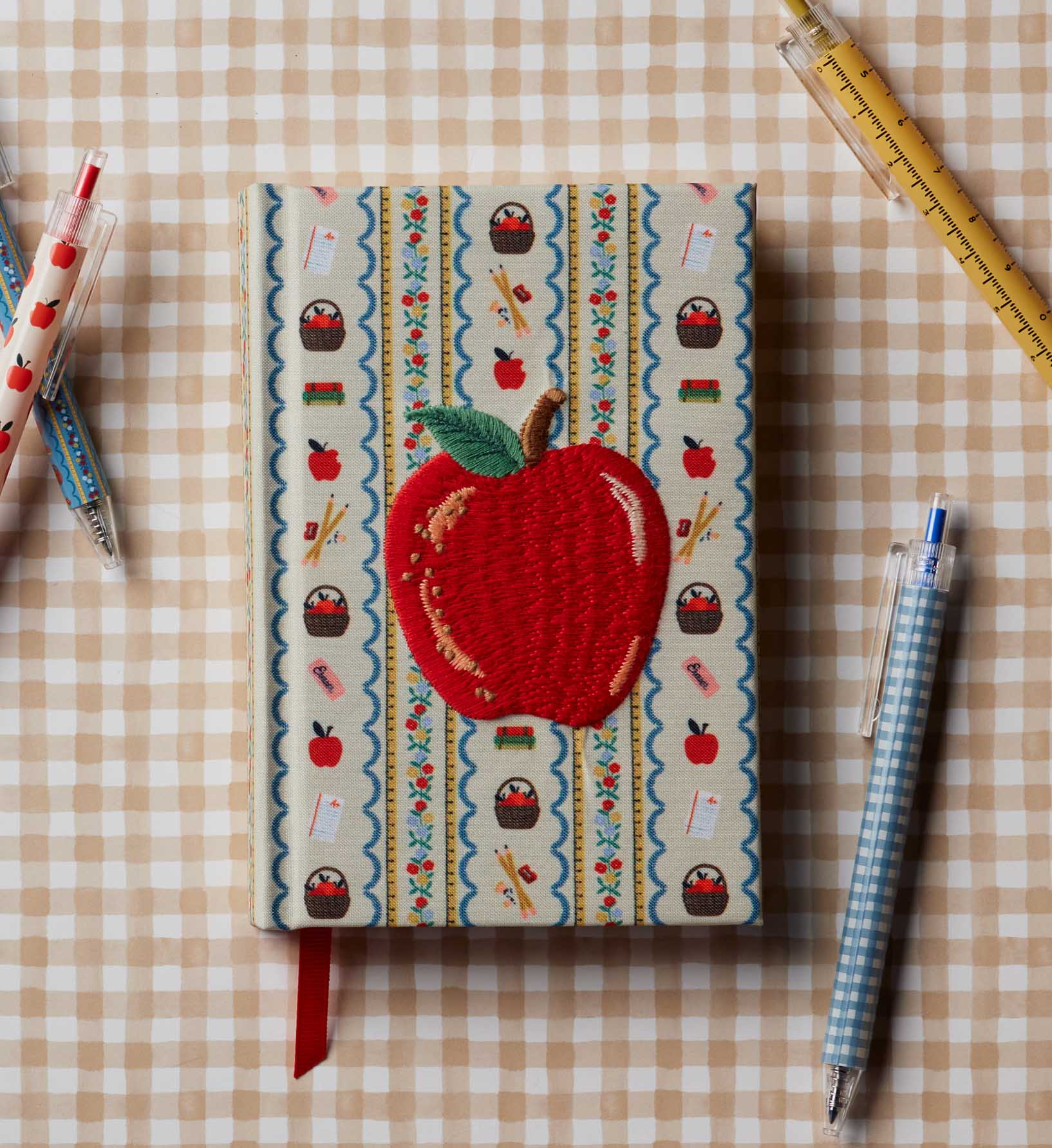 Mini Embroidered Journal - Schoolhouse