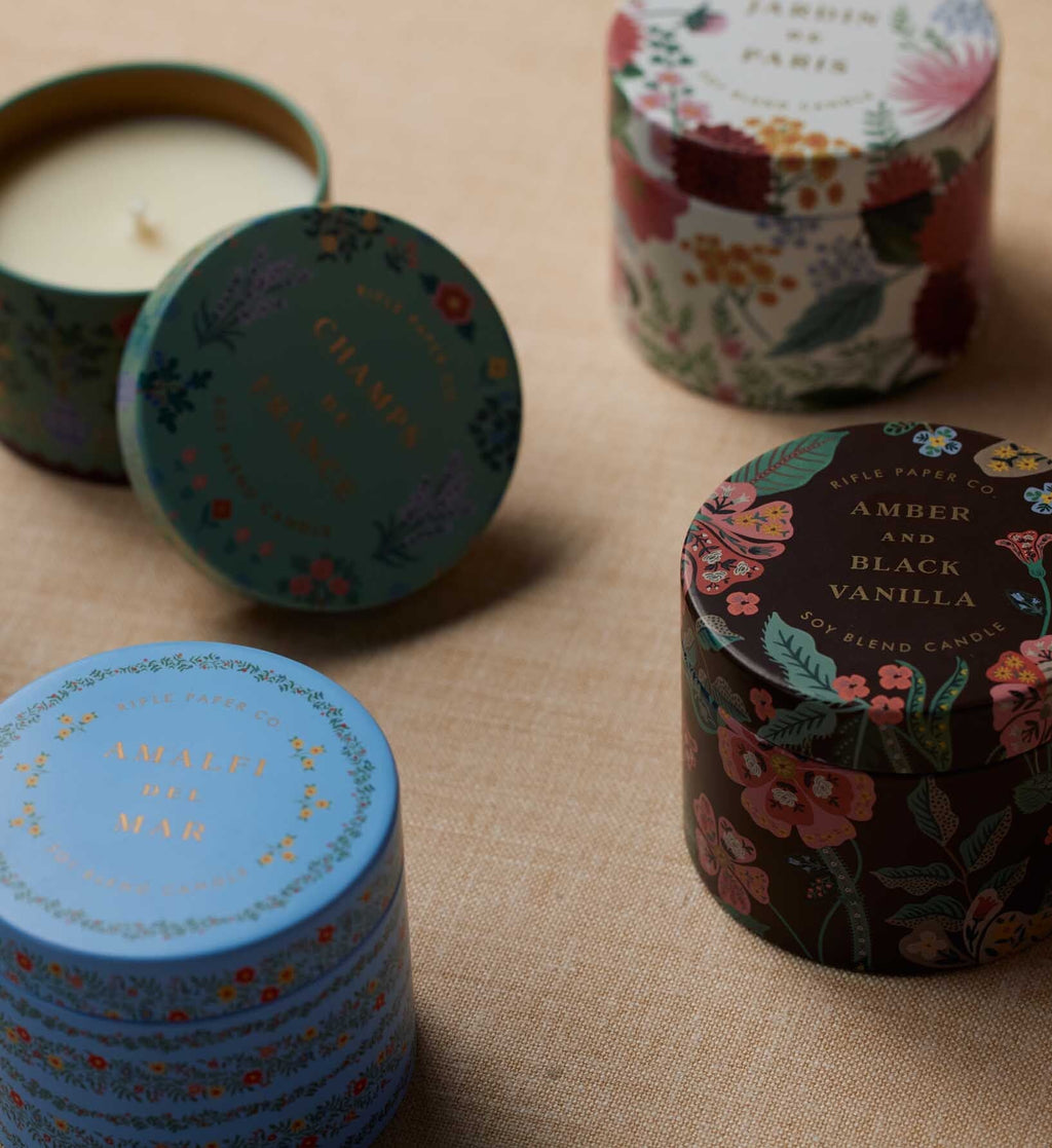 Tin Candle - Amber and Black Vanilla