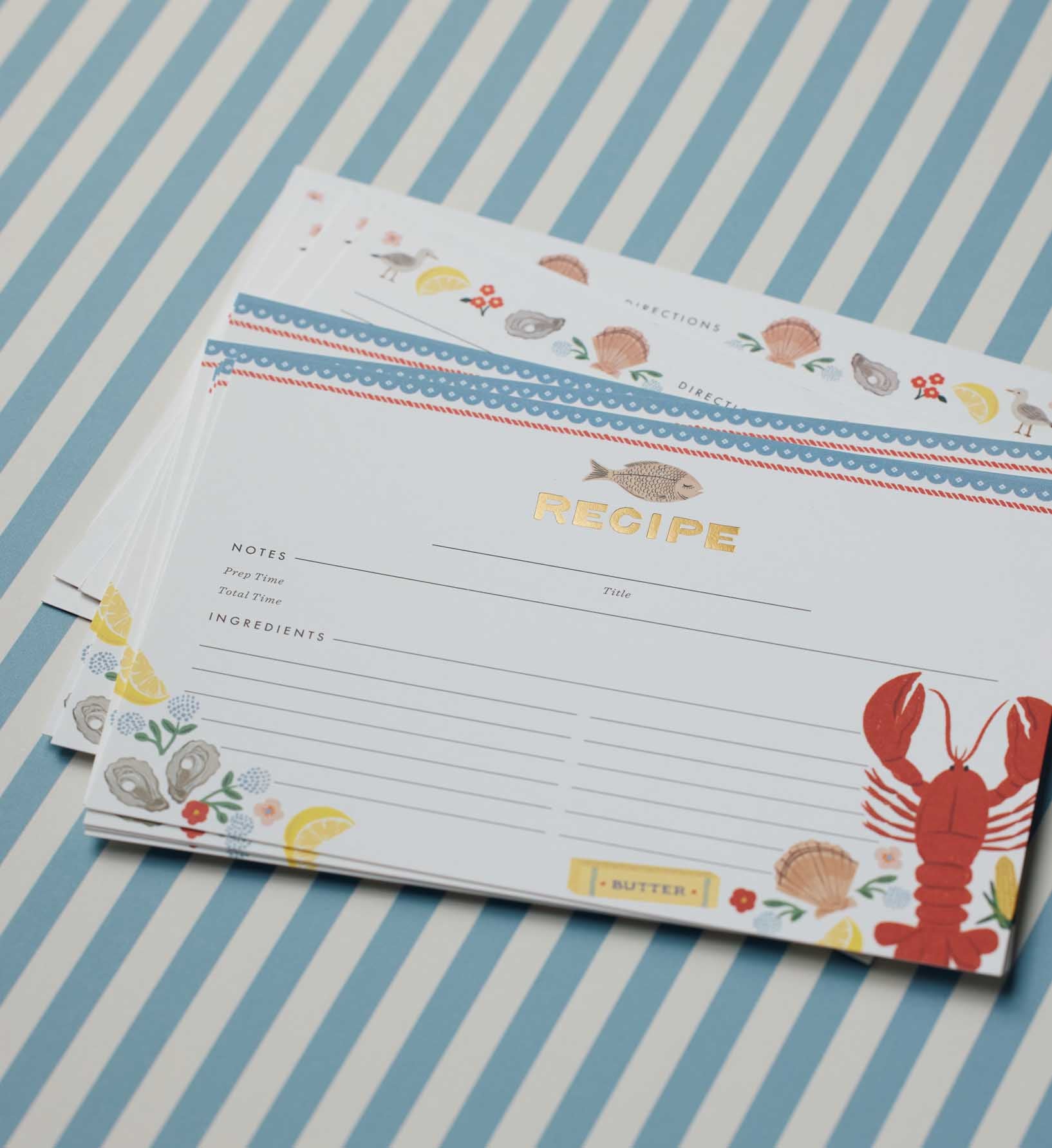 Recipe Cards - Seaside