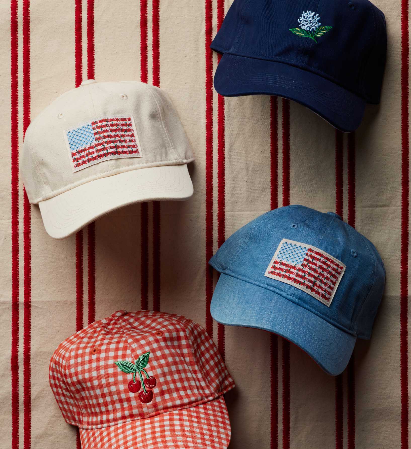 Baseball Cap - Gingham Cherries