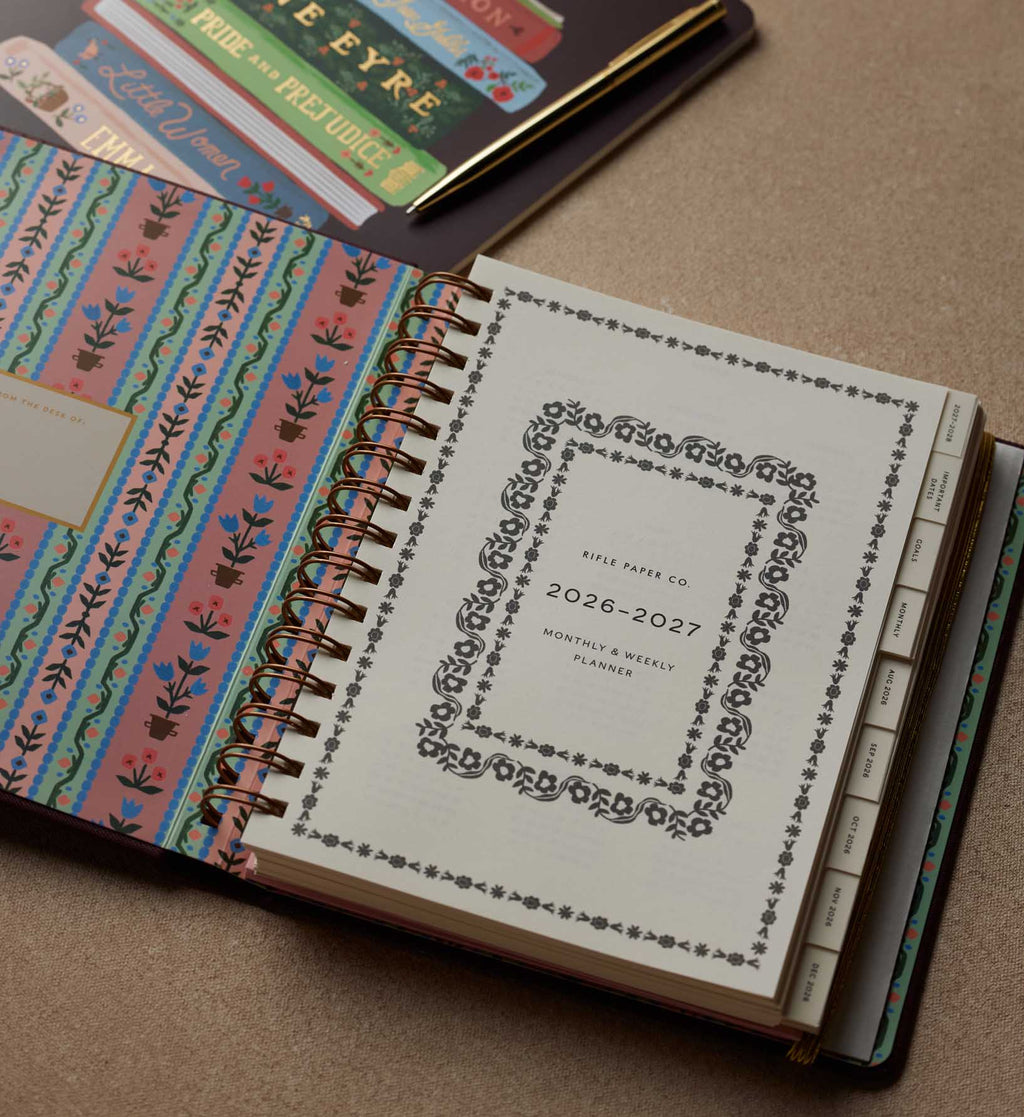 2026-2027 17-Month Academic Covered Spiral Planner - Paisley