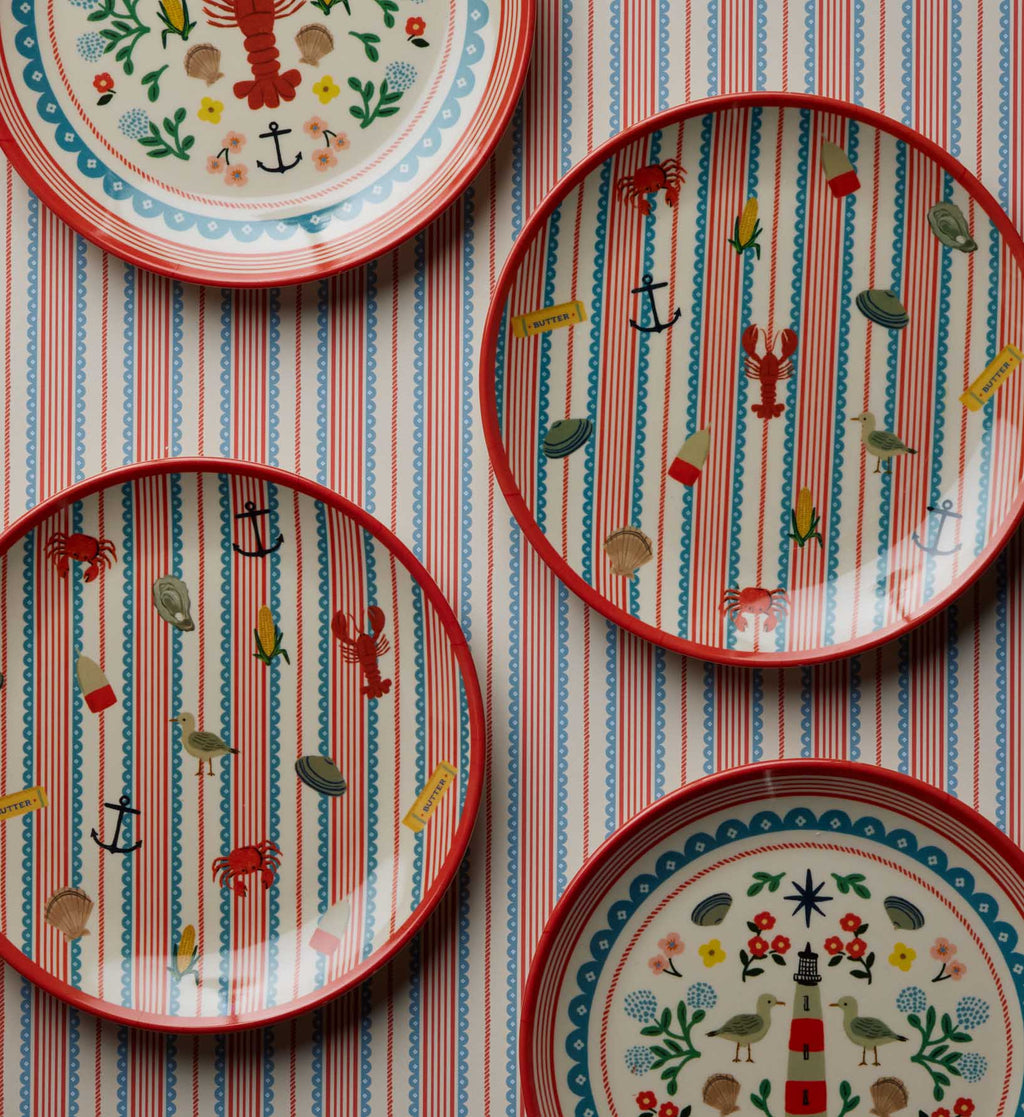 Melamine Assorted Dessert Plates - Seaside