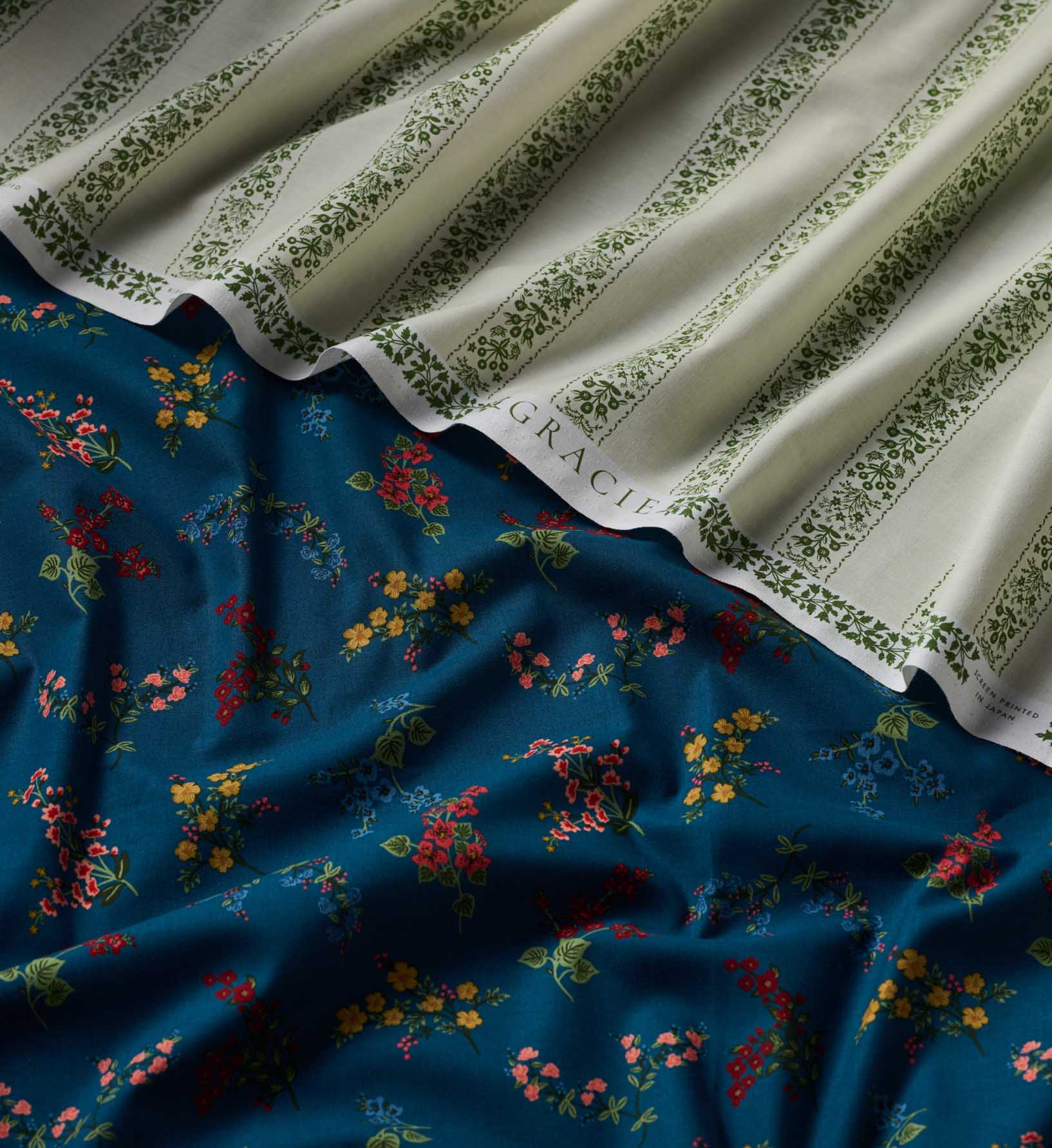Amelia Cotton Fabric - Sapphire