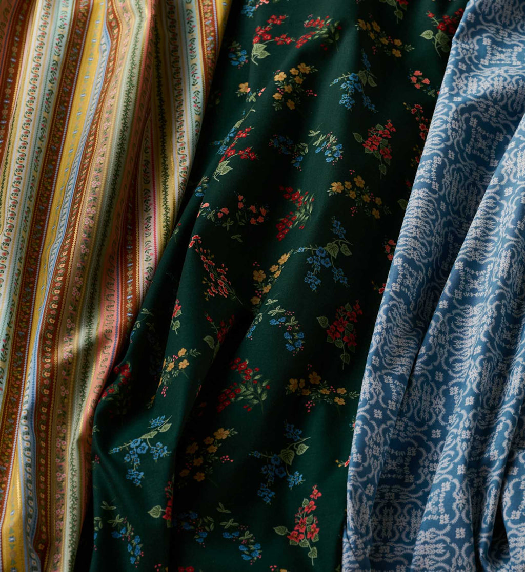 Amelia Cotton Fabric - Evergreen