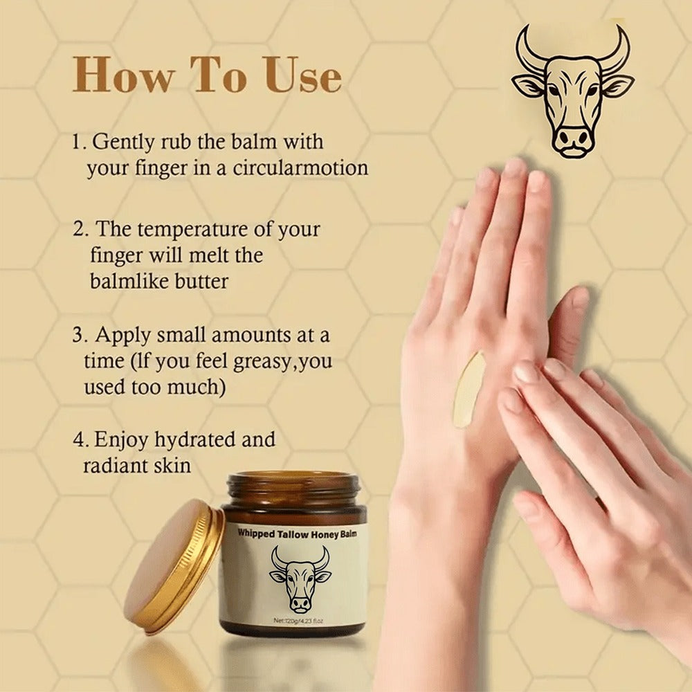 Grass-Fed Butter Whipped Moisturizing Cream 2pcs - Natural Honey-Infused Formula for Face & Body | Deep Hydration, Moisture Lock | Sensitive Skin | Men & Women | Handcrafted
