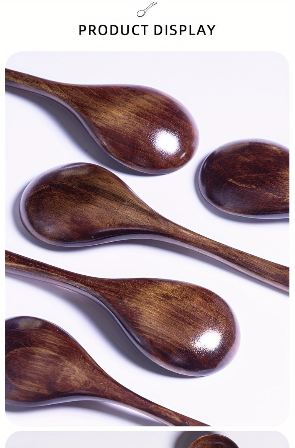 Wooden Spoons for Eating 8pcs ¨C 7.28 Inch Small Wood Teaspoons for Stirring Coffee, Tea, Honey, Cooking & Serving Soup Dessert, Wooden Spoon Set