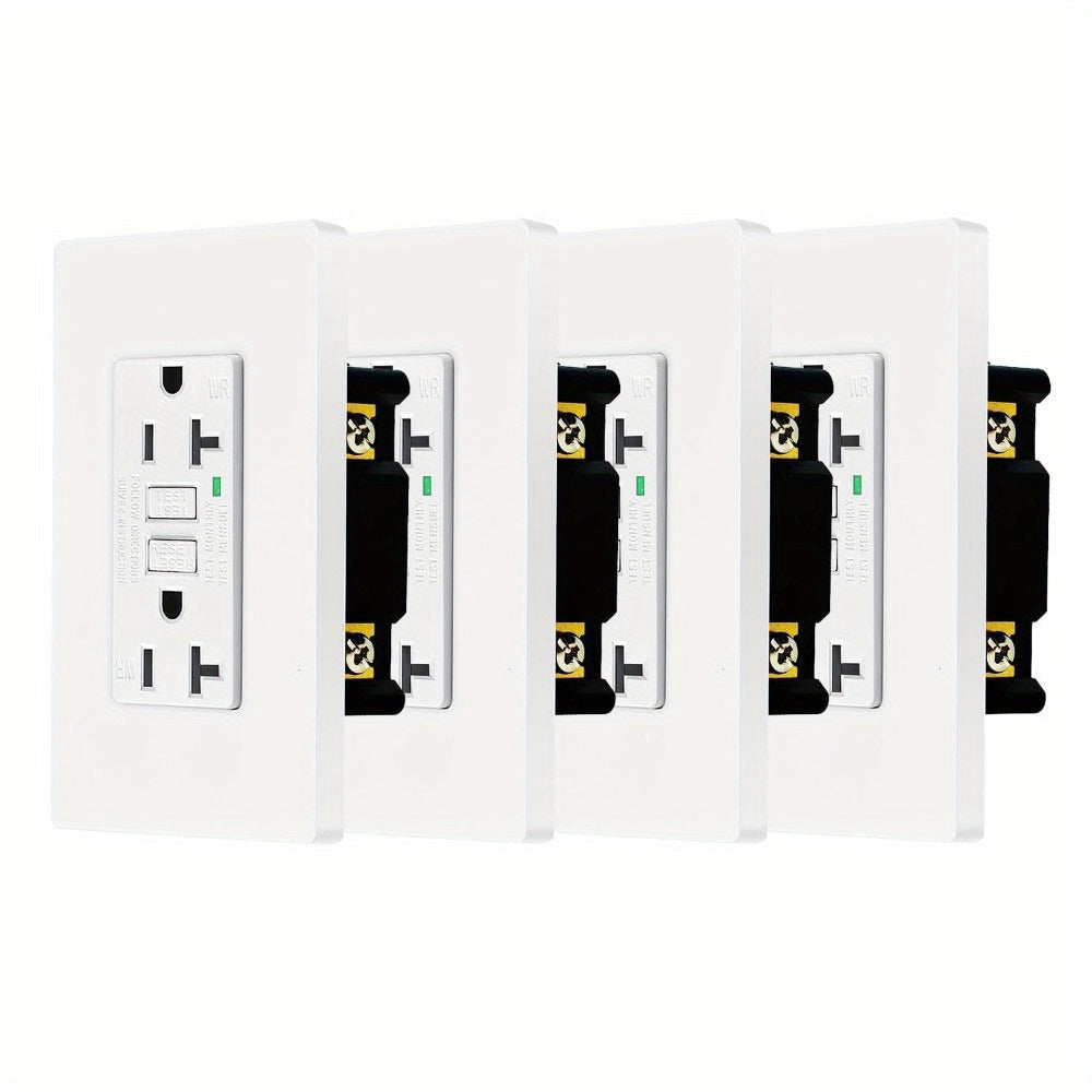 GFCI Outlet 20 Amp Tamper Resistant WR Weather Resistant with Wall Plate ETL Listed LED Indicator Test Reset Button Ground Fault Circuit Interrupter for Bathroom Kitchen Garage 2 4 6 10 20 Pack Black White