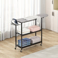 3-Tier Ironing Board Cart with Wheels ¨C Rolling Laundry Station with Multi-Layer Storage Shelves for Living Room, Bedroom & Outdoor Use