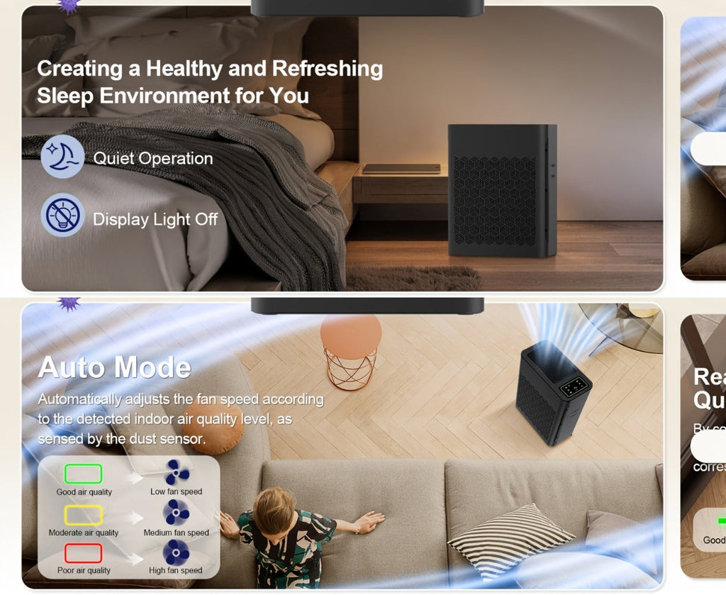 Air Purifier for Large Room with PM2.5 Display Auto Mode Timer HEPA Filter Removes Dust Smoke Pollen Odor for Home Office Living Room Bedroom