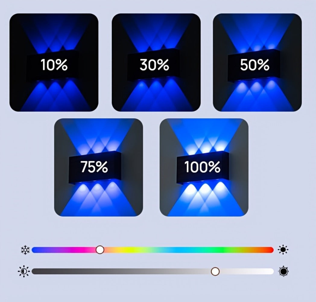 RGB Wall Light 2 Pack Battery Powered - Seven Color Gradient Dimming Night Light with Touch Switch | Festive Atmosphere Lamp for Bedroom, Hallway & Living Room Decoration