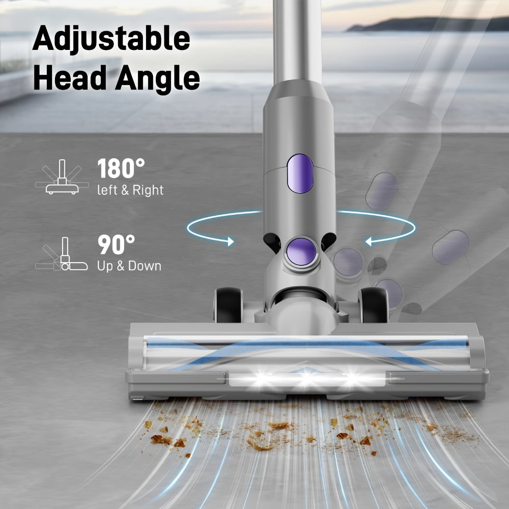 45KPA Cordless Stick Vacuum Cleaner 8-in-1 Rechargeable, Up to 45 Min Runtime Lightweight Handheld Vacuum for Carpet Pet Hair Hardwood Floor Home, Powerful Suction Multi-Attachment Floor Vacuum Cleaner