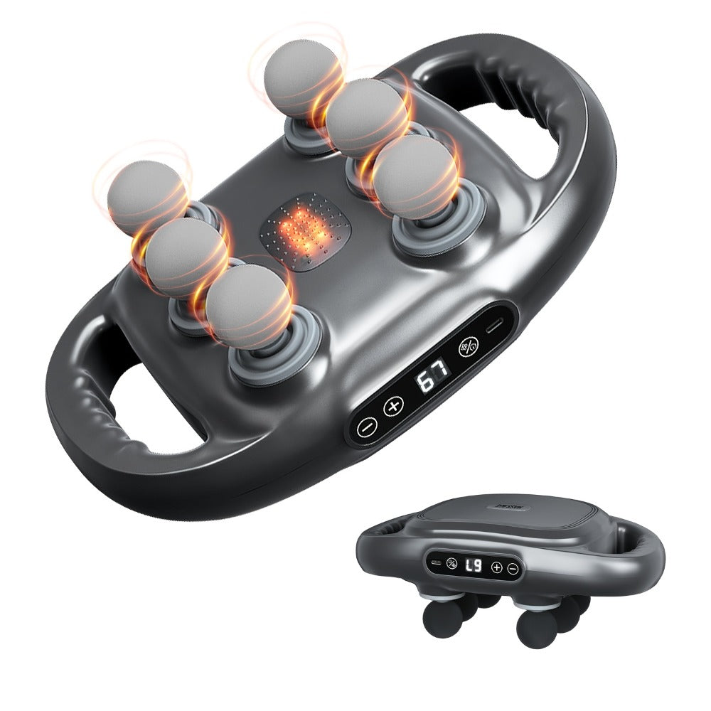 Tapping Massage Gun with 6 Interchangeable Heads ¨C USB Rechargeable Handheld Deep Tissue Vibration Massager for Back, Neck, Shoulders, Legs & Full Body Muscle Relaxation, Professional Home Massager