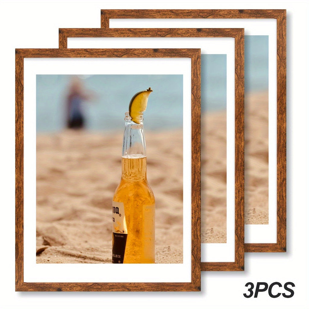 Picture Frames 12x16 Set of 3 ¨C Classic Wood Poster Frames, Horizontal & Vertical Wall Hanging, Multi-Color Options for Bedroom Office Living Room Gallery Wall Decor