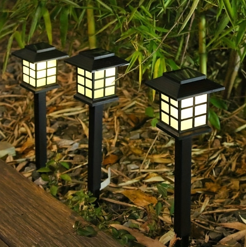 Solar Garden Lights Outdoor Waterproof Landscape Pathway Lights Solar Powered LED Stake Lights for Yard Patio Walkway Holiday Decor Warm White Colorful