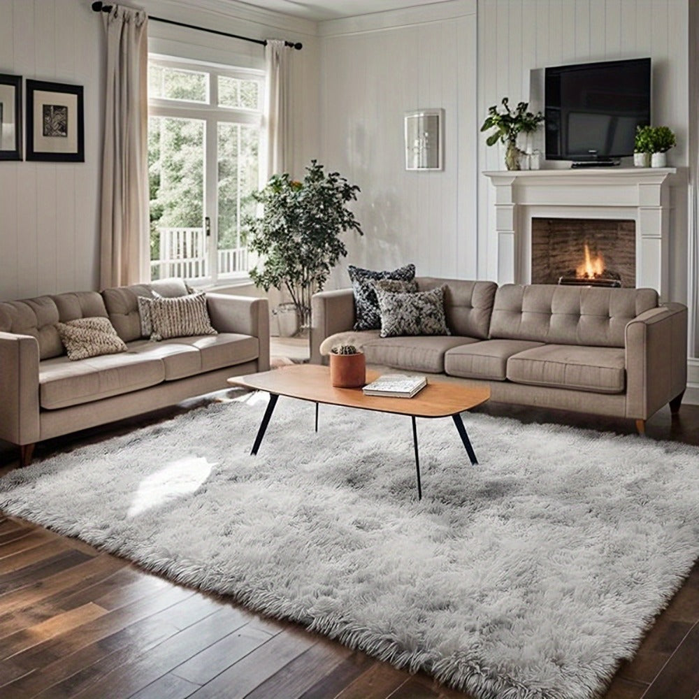 Fluffy Area Rug 6x9 - Super Soft Plush Shag Rug for Living Room & Bedroom, Non-Slip Machine Washable Floor Rug | Tie Dye Modern Home Decor Carpet, Large Fuzzy Rug for Room Decor