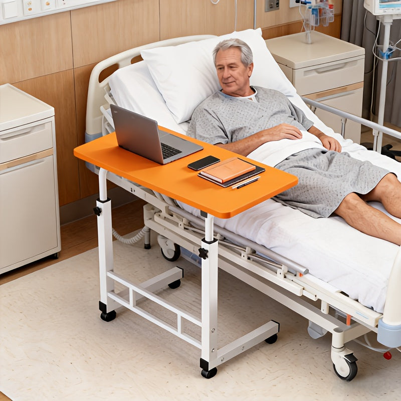 Overbed Table Adjustable Height ¨C Hospital-Grade Nursing Bedside Table with Independent Storage Compartments for Elderly & Patient Care | Portable Auxiliary Tray Table, 8 Colors