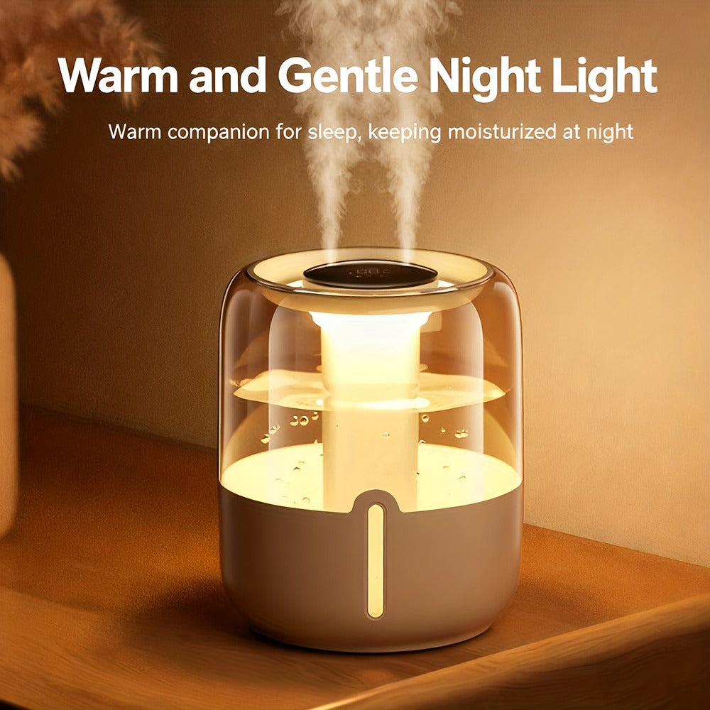 Large Room Humidifier Top Fill 1.8 Gallon 6.8L Tank Quiet Cool Mist Air Humidifier Easy to Fill and Clean Auto Shut-Off for Bedroom Home Office Plants