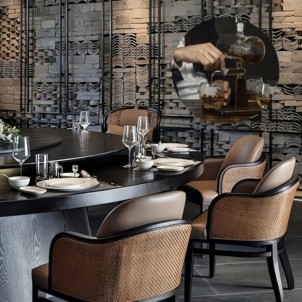 Whiskey Decanter Set 1000ml with 4 Spherical Glasses | Crystal Clear Liquor Decanter Pourer for Whiskey Wine Bourbon Scotch | Bar Accessories Gift Set for Men Home Bar Cocktail Entertaining