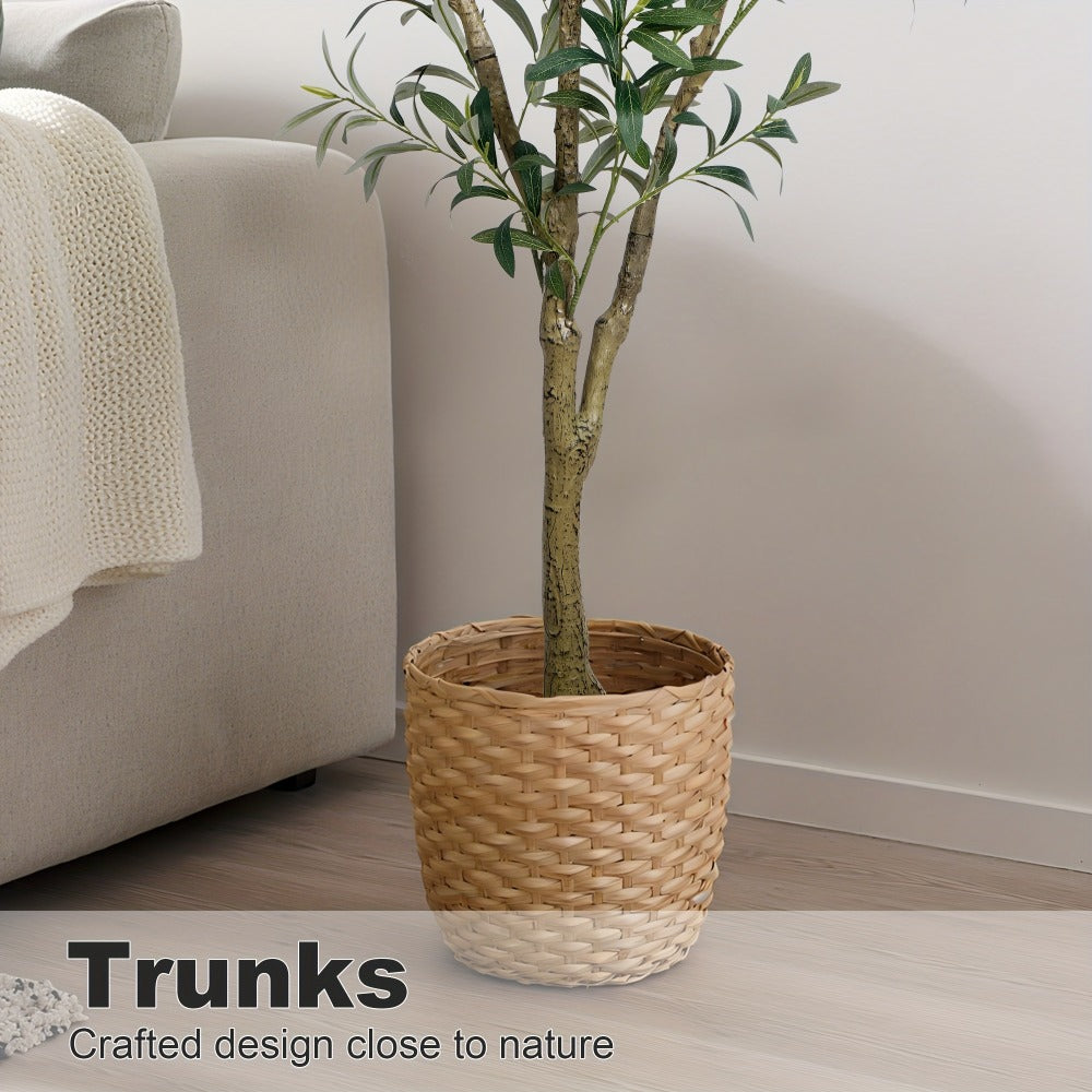 Artificial Olive Tree Indoor Tall Faux Potted Plant with Lifelike Leaves and Fruits for Living Room Office Bedroom Porch Home Decor Housewarming Gift 5FT 6FT 7FT