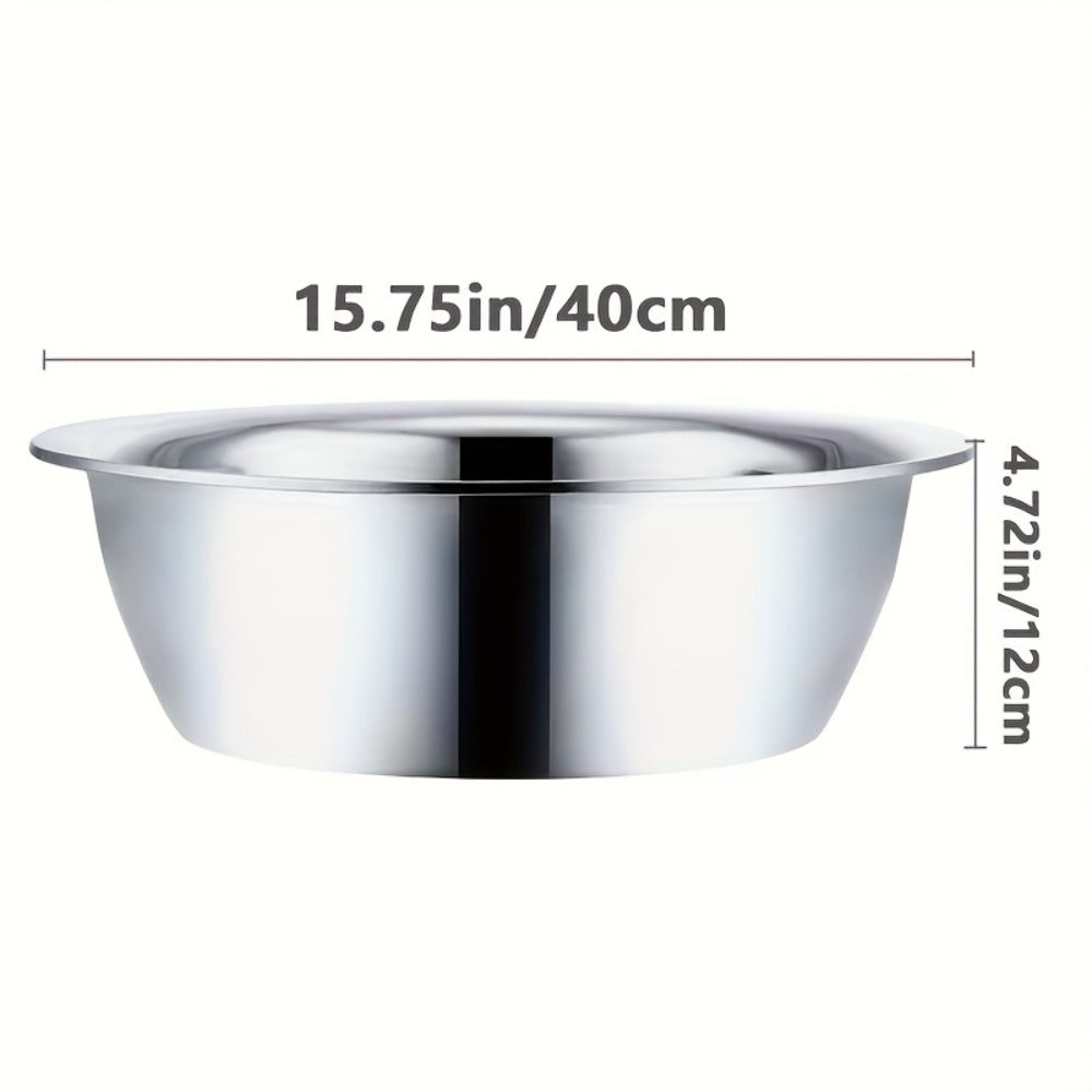 Stainless Steel Mixing Bowl Large 15.74 Inch Heavy Duty 304 Commercial Kitchen Bowl Rustproof Dishwashing Tub for Baking Cooking Pasta Prep