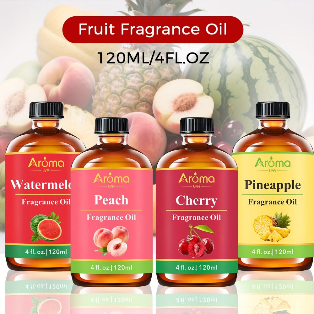 Fruit Fragrance Oil 4oz ¨C Sweet Scented Oils for Diffuser, Candle Making, Soap, Massage & Hair Care | Strawberry, Blueberry, Peach, Watermelon, Cherry & More