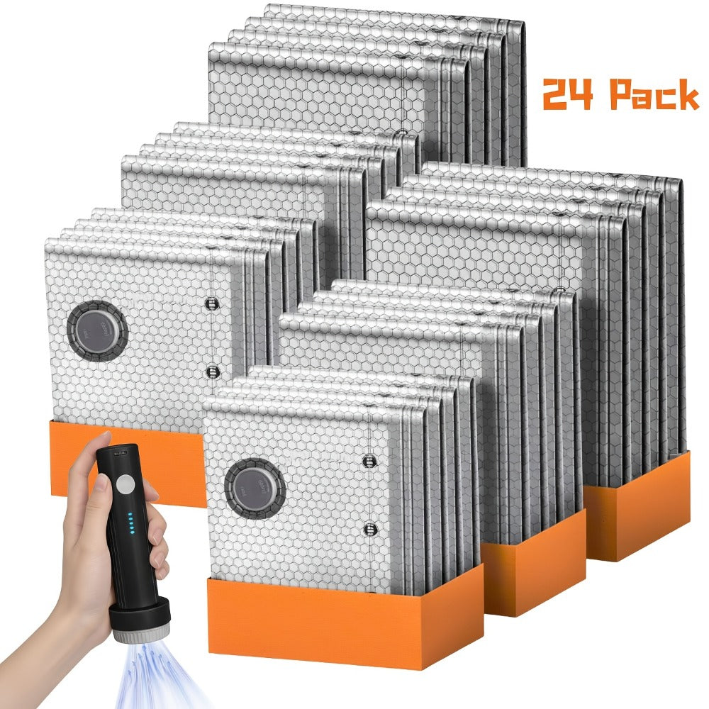 Travel Compression Bags with Pump 24 Pack - Vacuum Storage Pouches for Clothing, Space Saving Packing Bags for Suitcase Backpack