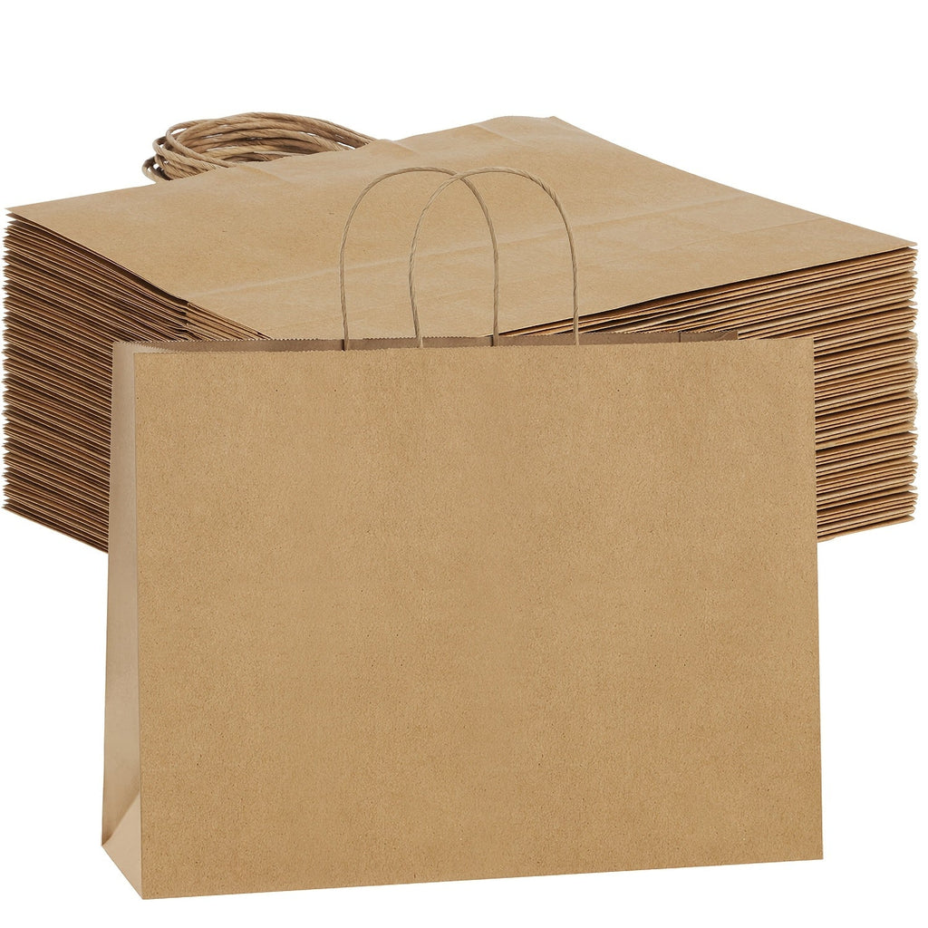 Shopping Bags with Handles 49pcs | 16x6x12 Inch Large Retail Gift Bags Bulk | Clothing Boutique Bags for Birthday, Wedding, Mother's Day, Teacher's Day, Anniversary, Craft Exhibition | White, Brown, Black