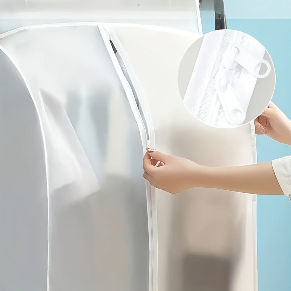 Garment Bag Clothes Dust Cover - Translucent PEVA Waterproof Hanging Storage Bag for Coat Dress Suit, Thickened Washable, Multiple Sizes