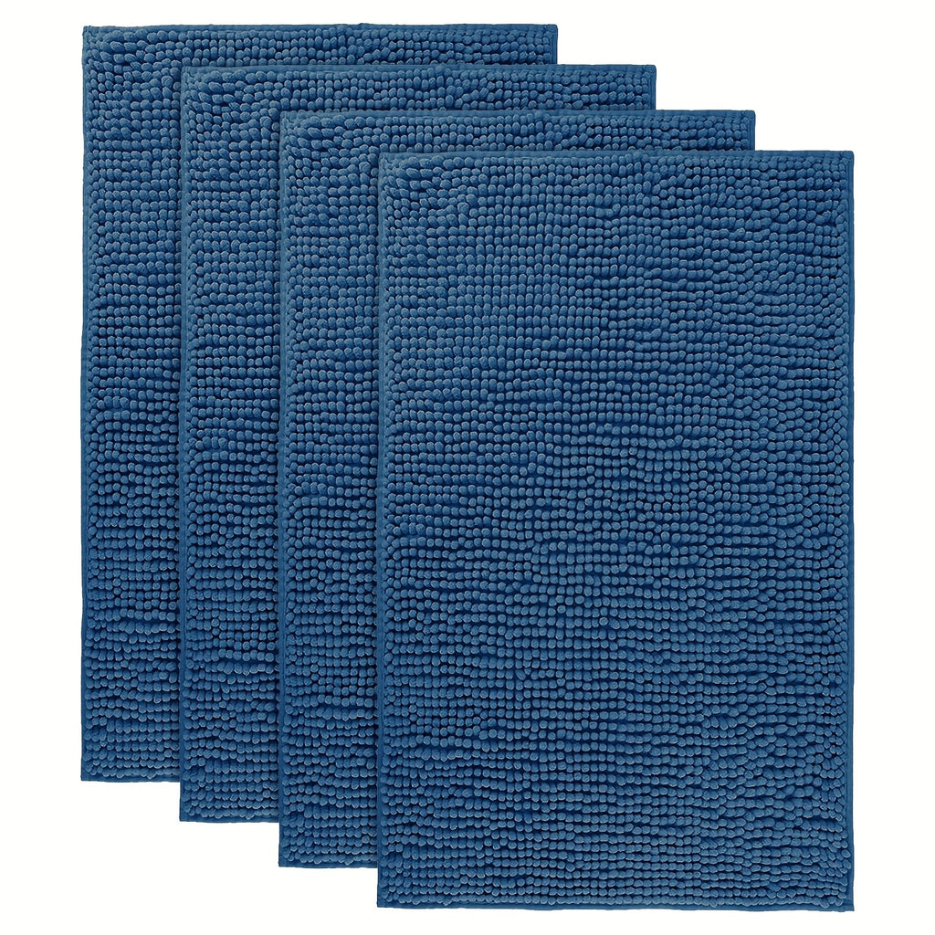 Chenille Bath Rug Extra Thick Soft Absorbent Non-Slip Bathroom Mat Machine Washable, Multiple Sizes & Colors