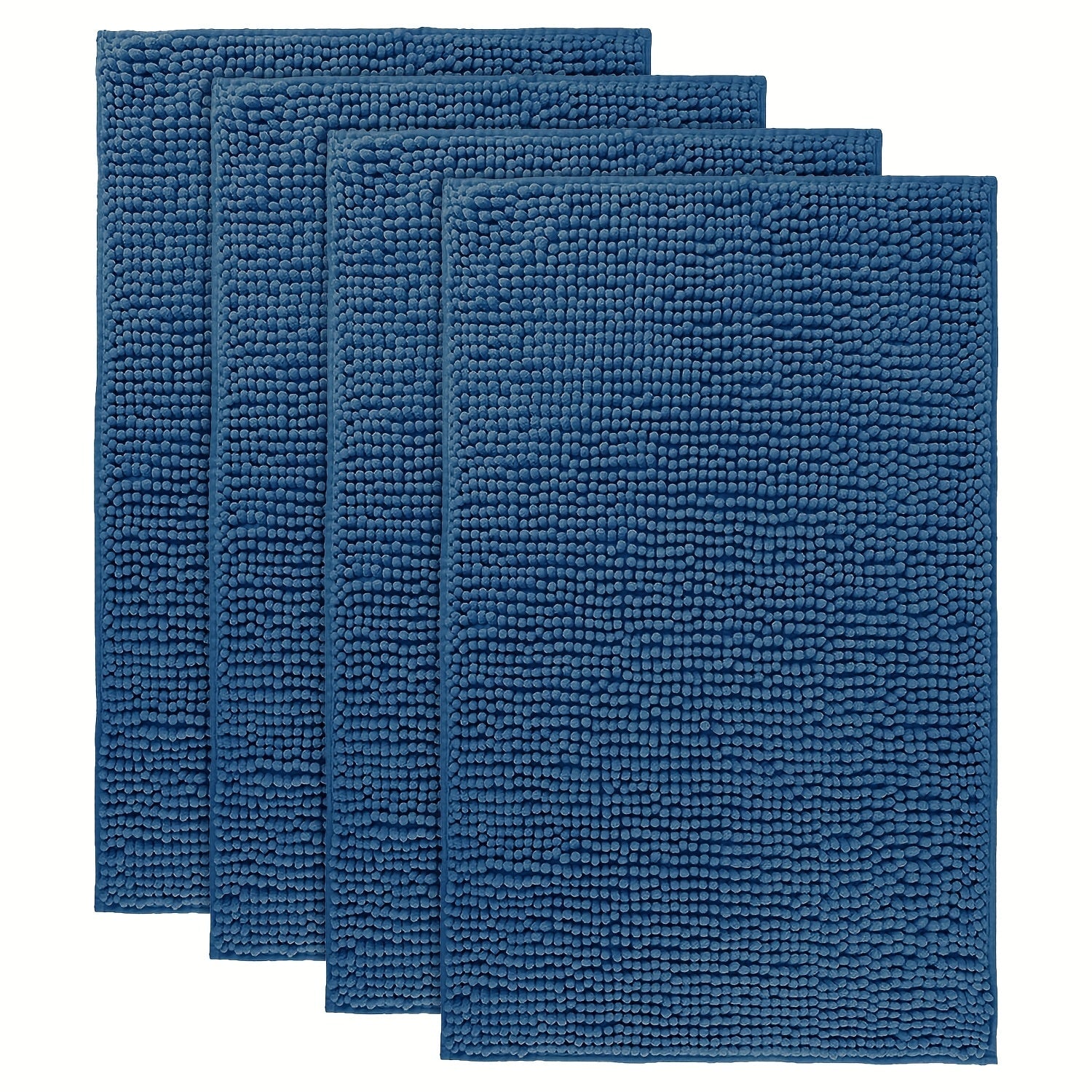 Chenille Bath Rug Extra Thick Soft Absorbent Non-Slip Bathroom Mat Machine Washable, Multiple Sizes & Colors