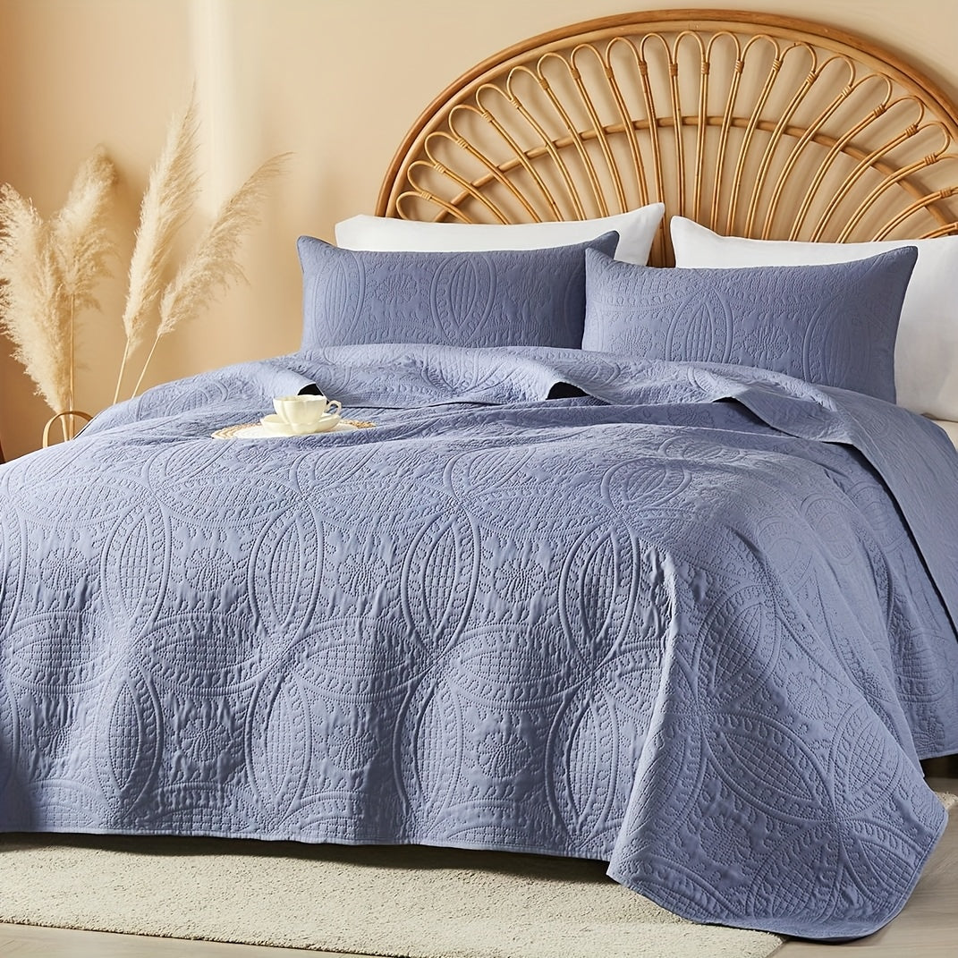 Quilt Set 2-3pcs ¨C Lightweight Microfiber Bedspread Coin Pattern Coverlet All Seasons Twin Full Queen King Cal King