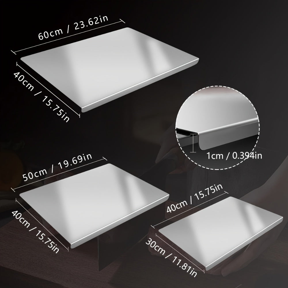 Stainless Steel Cutting Board & Rolling Pastry Board ¨C Non-Slip Kitchen Prep Mat with Butcher Block Surface