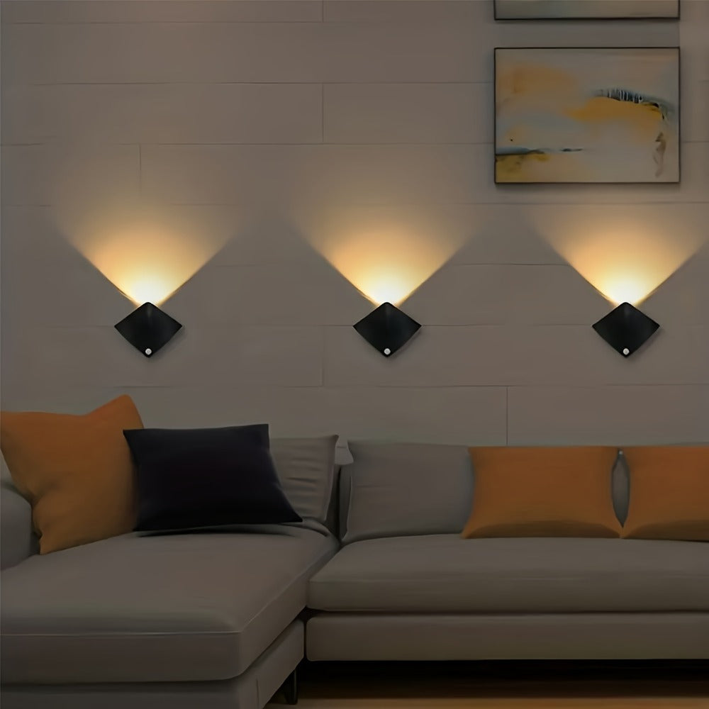 Magnetic LED Motion Sensor Wall Light USB Rechargeable ¨C Wireless Night Light for Hallway, Stairs, Bedroom & Kitchen in White or Warm Light (1, 2 or 4 Pack)