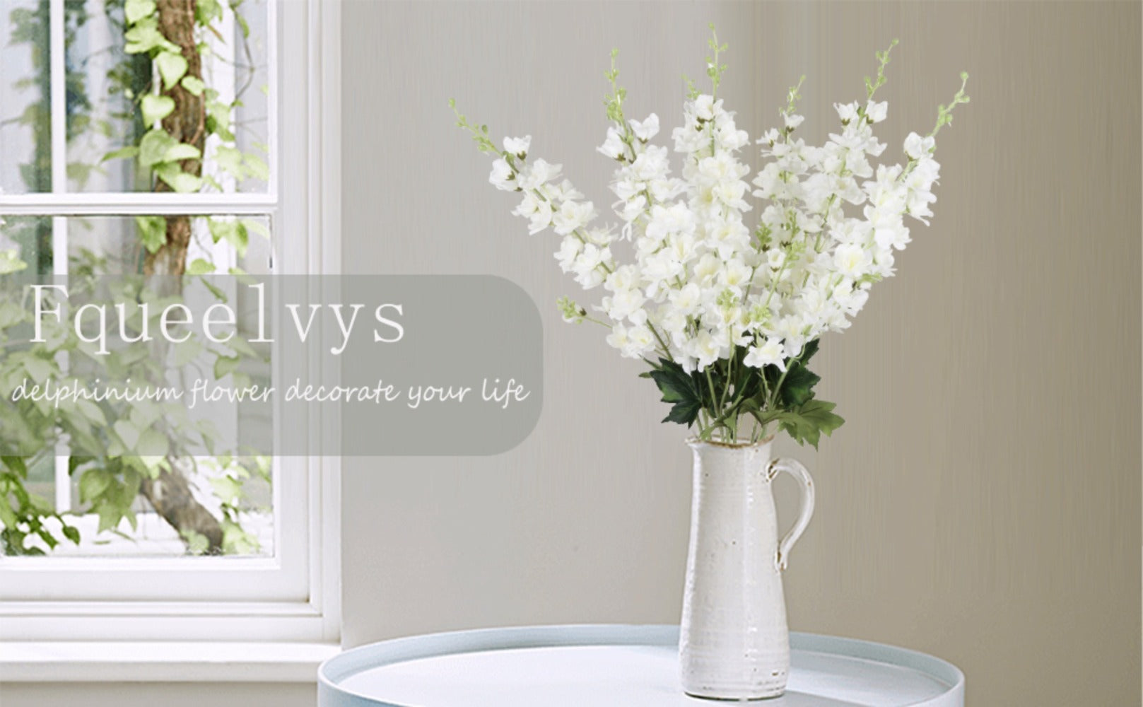 Artificial Delphinium Flowers 8pcs 33.5 Inch Faux Larkspur Stems for Wedding Centerpieces, Tall Silk Flower Bouquet for Home Vase Table Garden Decor