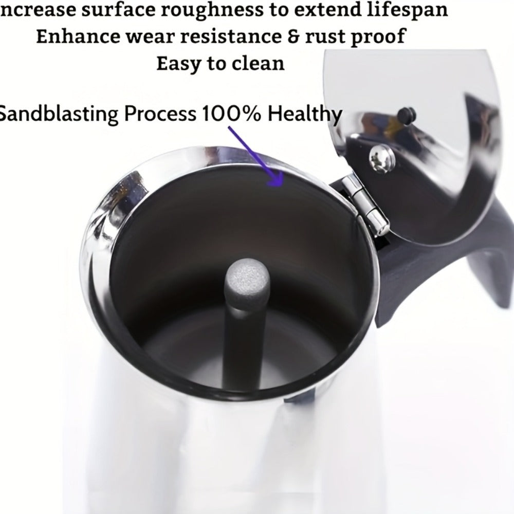 Moka Pot Stovetop Espresso Maker Stainless Steel Induction Compatible 2 4 6 9 12 Cup Italian Coffee Maker with Reusable Filter for Cuban Greek Coffee